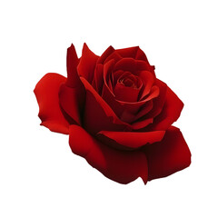 Naklejka premium Passionate red rose flower in bloom. Timeless symbol of love and romance.