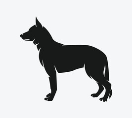 dog side silhouette. isolated on white background. vector illustration.