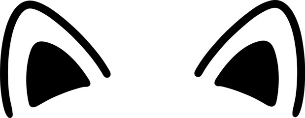 Cat ears illustration icon, cat, ears, cartoon, cute, illustration, color, icon, line, © Allie su 