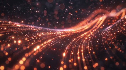 Obraz premium Dynamic high-speed data network with slick, glossy, and glowing lines of light