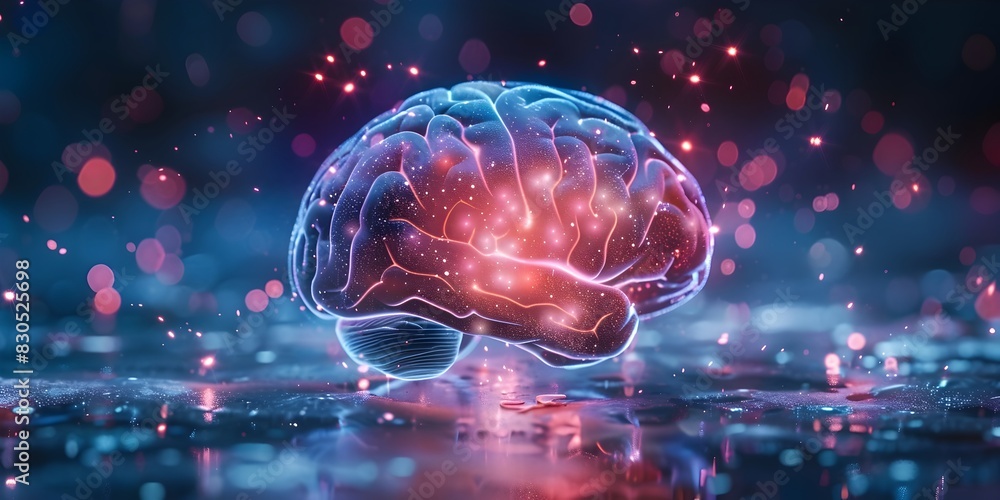 Poster illuminating neural networks in a holographic brain visualization for clinical research and insights