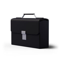 Black school briefcase 3d icon, Education and student concept.