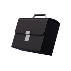 Black school briefcase 3d icon, Education and student concept.
