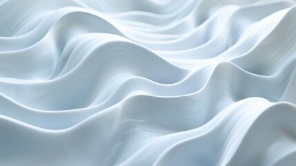 Naklejka premium Abstract composition featuring flowing white wave surfaces on a clear background, evoking a sense of tranquility and elegance.