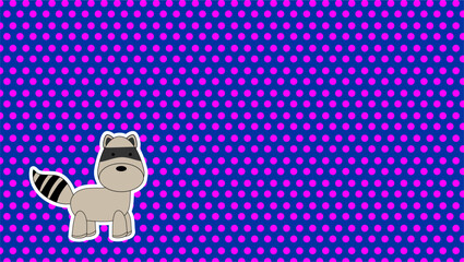 cute raccoon cartoon sticker background in vector format © MARCO HAYASHI