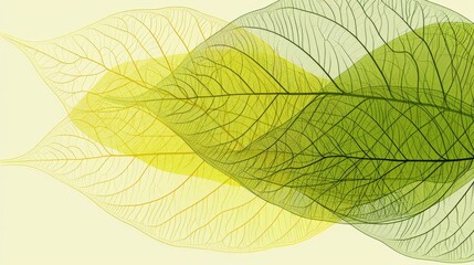 Obraz premium a green leaf against a white backdrop, with a green circle at its center, and a yellow circle encircling the leaf's heart