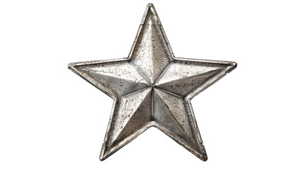 Obraz premium silver star isolated on transparent background, star cut out 