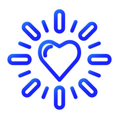 glowing heart blue color style