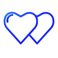 two hearts blue color style