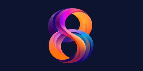 Naklejka premium Eight Number. Modern Logo Design with Broken and Abstract Concept