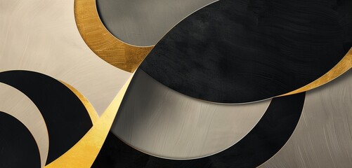 Elegant minimalist abstract art with bold lines in black and gold for a modern and chic wallpaper background.