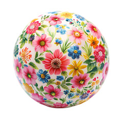 Flower printed on ball on transparent background