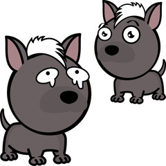 funny little big head xoloitzcuintle expressions pack collection in vector format