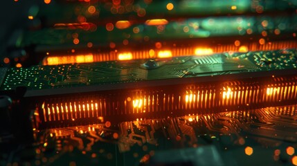 A well-lit circuit board