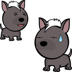 funny little big head xoloitzcuintle expressions pack collection in vector format