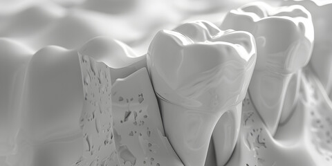 Detailed Human Tooth Model with Cracked Tooth and Oral Rehabilitation Concept, Oral Rehabilitation Process