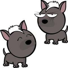 funny little big head xoloitzcuintle expressions pack collection in vector format