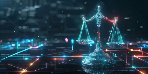 Digital Law Scales  A Sci-Fi Crime Scene Perspective