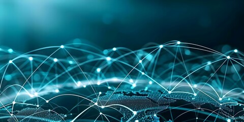 Global Network: Interconnected Nodes and Lines Representing Worldwide Connectivity. Concept Technology, Connectivity, Global Network, Worldwide Communication, Interconnected Nodes,