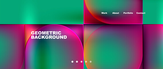Naklejka premium Round squares, circles with fluid gradients. Vector Illustration For Wallpaper, Banner, Background, Card, Book Illustration, landing page