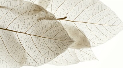  A tight shot of a white leaf against a white background Additionally, a monochrome image of the leaf's reverse side and upper portion of its back