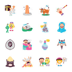 Fototapeta premium Eid Celebration Flat Stickers