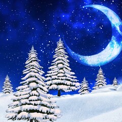 Fototapeta premium christmas tree in the snow