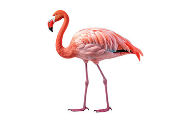 Graceful Flamingo Ballet on White or PNG Transparent Background.
