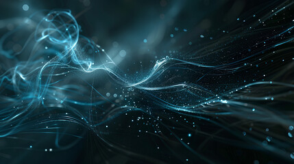 Dark grey black abstract background with blue glowing lines design for social media post, business, advertising event. Modern technology innovation concept background