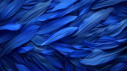  A bunch of identical blue feathers, all shaped the same