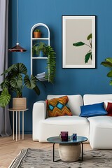 Featuring a mock-up poster frame, colorful decorations, and accessories.