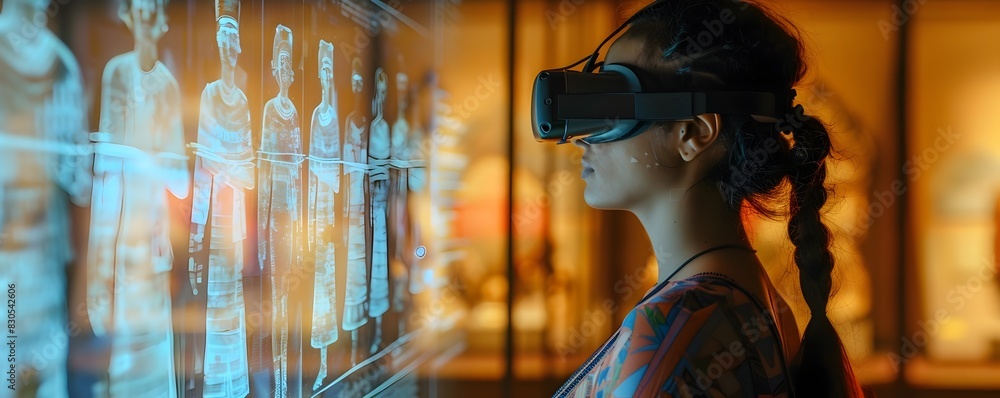 Aufkleber futuristic augmented reality museum experience digitally enhancing artifacts for interactive learnin