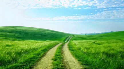 Fototapeta premium The image captures the serene beauty of an open field.