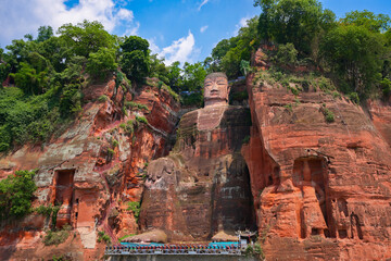 The Giant Leshan Buddha, in the southern part of Sichuan, China, near the city of Leshan, is the...