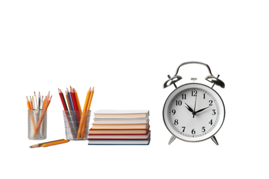 Timeless Knowledge: A Clocks Invitation to Learn on White or PNG Transparent Background.