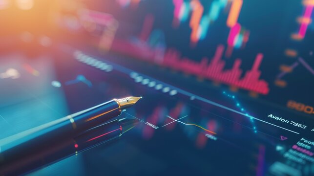 Financial Analysis with a Fountain Pen and Digital Graph, Generative AI