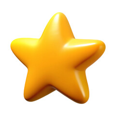 yellow star 3D rendering cute cartoon © Beibeinside