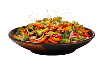A Burst of Color: Vibrant Stir-Fry Delight on White or PNG Transparent Background.