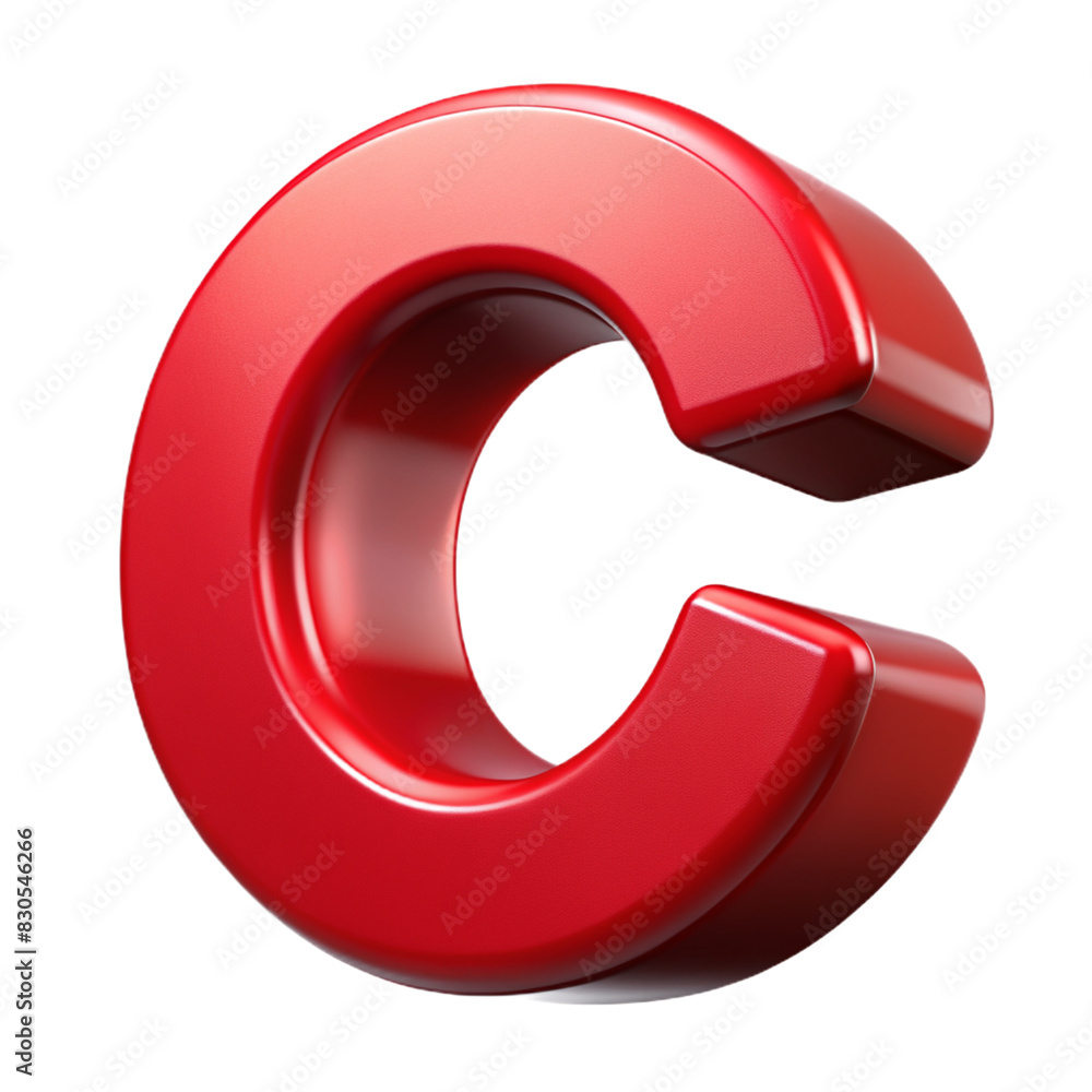 Poster the letter c is red and has a curved shape