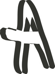 Outline font, black letter A