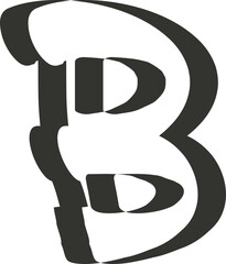 Outline font, black letter B