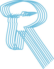 Line font, letter R