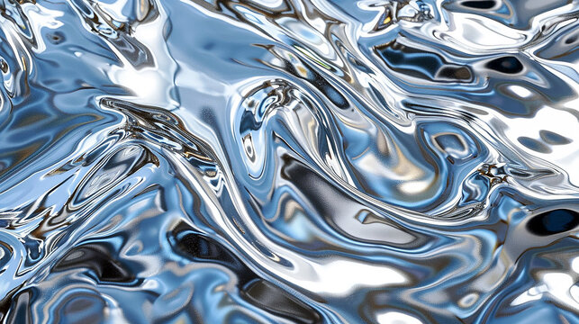 liquid chrome background. AI generative.