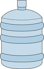 Illustration of gallon. Big blue bottle cartoon. plastic bottles for water containers