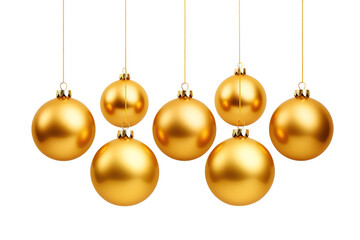 Gleaming Golden Ornaments Dance in the Air on White or PNG Transparent Background.