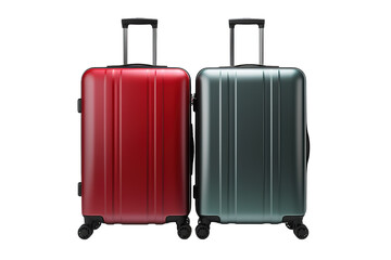 The Traveling Duo: Two Luggage Pieces in Harmony on White or PNG Transparent Background.