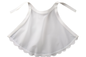 Ethereal Elegance: A White Top With Scalloped Hems on White or PNG Transparent Background.