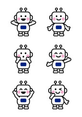 Artificial intelligence(A.I) character illustration set