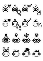 Artificial intelligence(A.I) character illustration set
