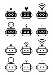 Artificial intelligence(A.I) character illustration set